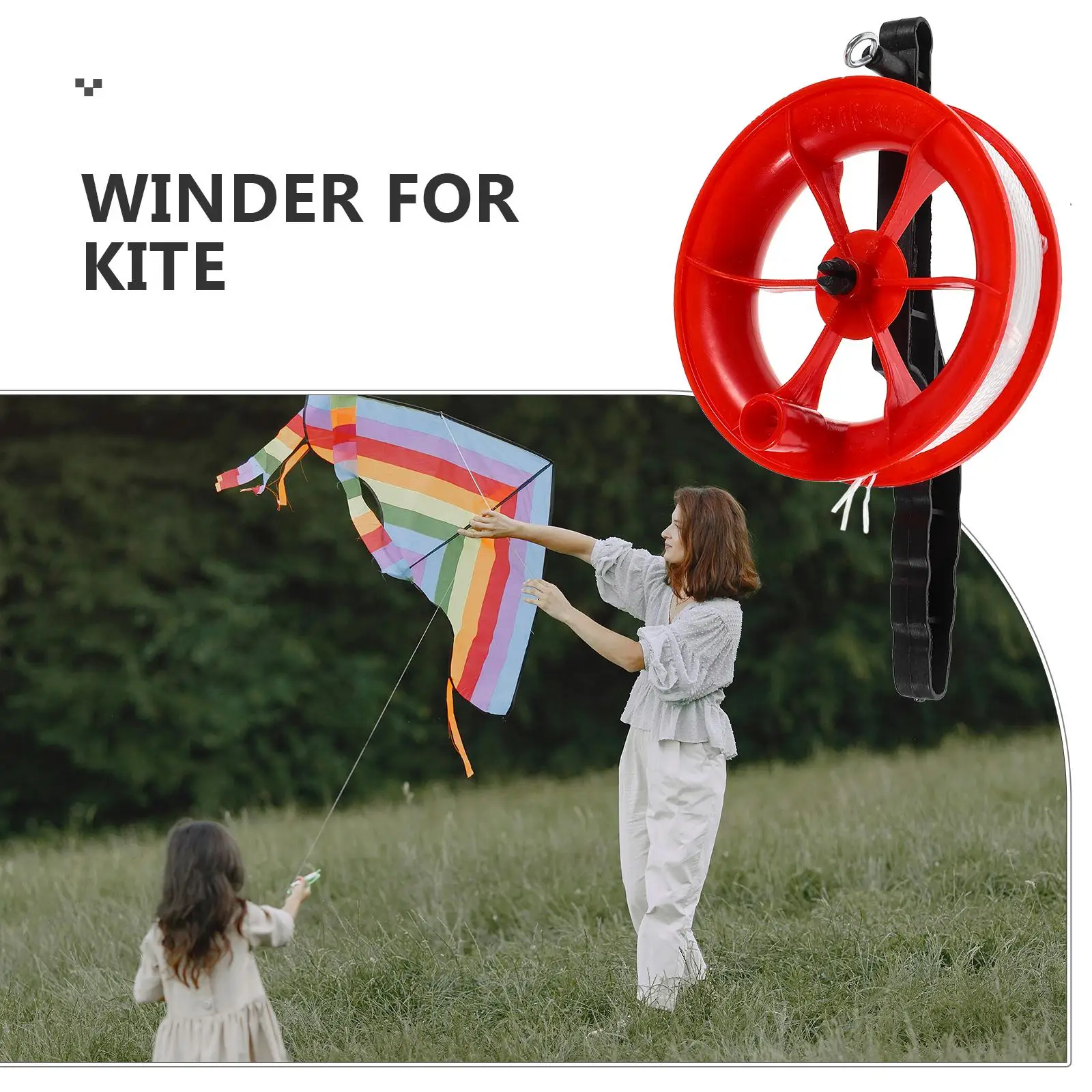 2 Stuks 100M Veilig Outdoor Kite Kite String Met Reel Lijnen Reel Winder Vliegende Vliegers Winder Spool Touw speelgoed