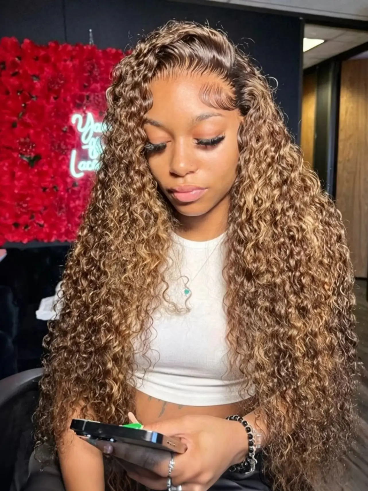 Deep Curly Wave 13x6 Hd Lace Wig P4/27 Highlight Colored Wigs 13x4 Hd Transparent Lace Preplucked Water Wave Curly Brazilian Human Hair Wigs 250% Density For Women