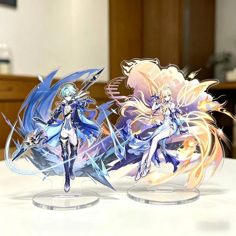 

2PCS Game Genshin Impact Nicole Reeyn Lohen Acrylic Stand Model Anime Desk Decor Cartoon Standing Sign Collection Fan Gifts