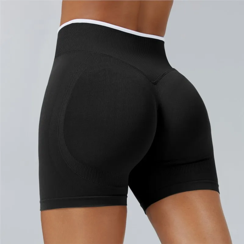 Frauen Sport Shorts Niedrigen Rippen Bund Yoga Shorts Nahtlose Workout Gym Kleidung Frau Hohe Stretch Laufshorts Frauen