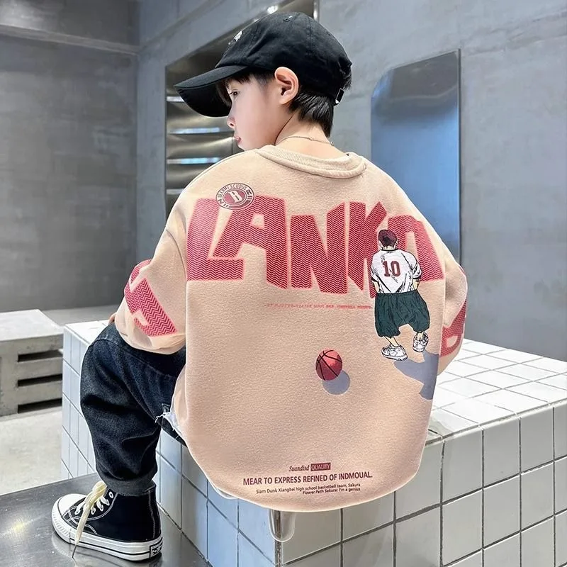 

Новинка 2023 года для мальчиков среднего и большого размера, без капюшона, весна/осень, модная стильная крутая детская толстовка на весну