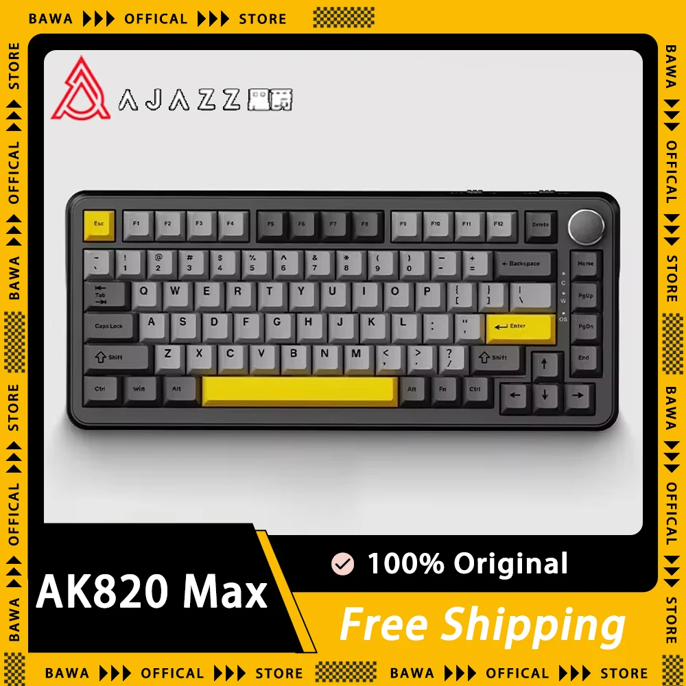 

AJAZZ AK820 MAX Mechanical Keyboard Magnetic Switch Multifunctional Knob Wired Gaming Keyboard Hot Swap Gasket Pc Gamer Varolant