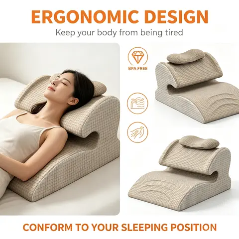 Multifunctional Pregnancy Body Pillow Suitable for Full-Body Support with Memory Foam & Compressible Portable Maternity Bed