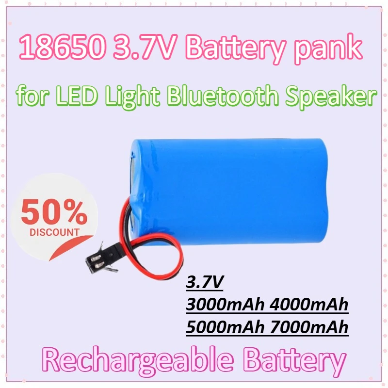 

18650 3.7V 3000-7000mAh Li-ion Rechargeable Battery Pank for LED Light Bluetooth Speaker Spare Replacement Battery
