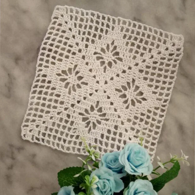 Handmade cotton placemat tea coaster kitchen Christmas flower Crochet table place mat cloth Table decoration and accessories