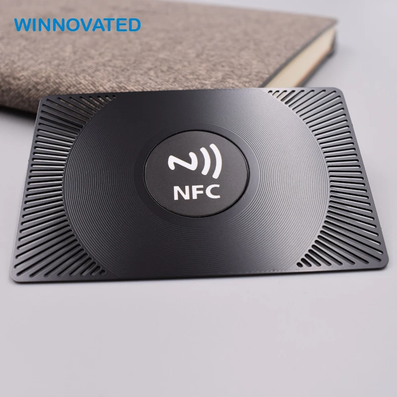 

Custom Highly Efficient Fast Reading Smart Matte Black VIP Metal NFC Social Media Card