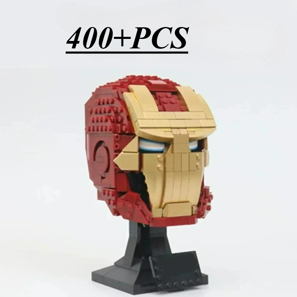 Brinquedos quentes marvel capacete de ferro homem super-heróis decoração para casa modelo blocos de construção tijolos presentes crianças compatível 76165 briyhday