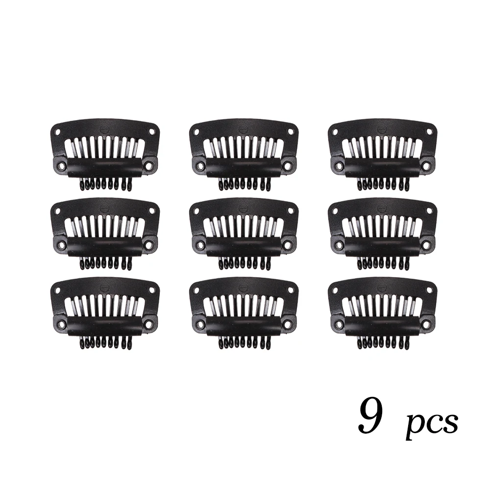 32mm Black Plastic Wig Clips, Snap Clips for Hair Extensions