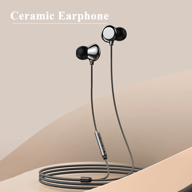 Wired Headsets Ceramic Cavity Earphones Double-Acting Iron Double-Acting Unit Hifi Quality Noise Reduction Sleep Waterproof Mic