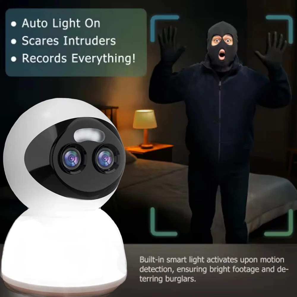 8MP 4K HD 10X PTZ Zoom WiFi PTZ IP Light Camera 360 Degree Carecam Pro Dual Lens WiFi Security Auto Tracking Baby Pet Camera view 5