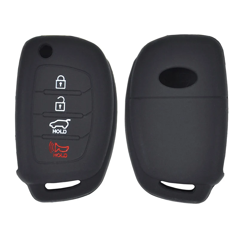 4 Button Silicone Car Remote Key Fob Shell Cover Case For Hyundai Sonata Santa Fe i40 Skin Holder Protector