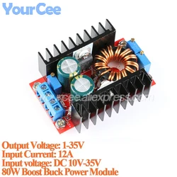 80W DC Step Down Step Up Buck Booster Adapter Module Adjustable Voltage Regulator DC-DC Boost Converter Board 9-35 to 1-35V