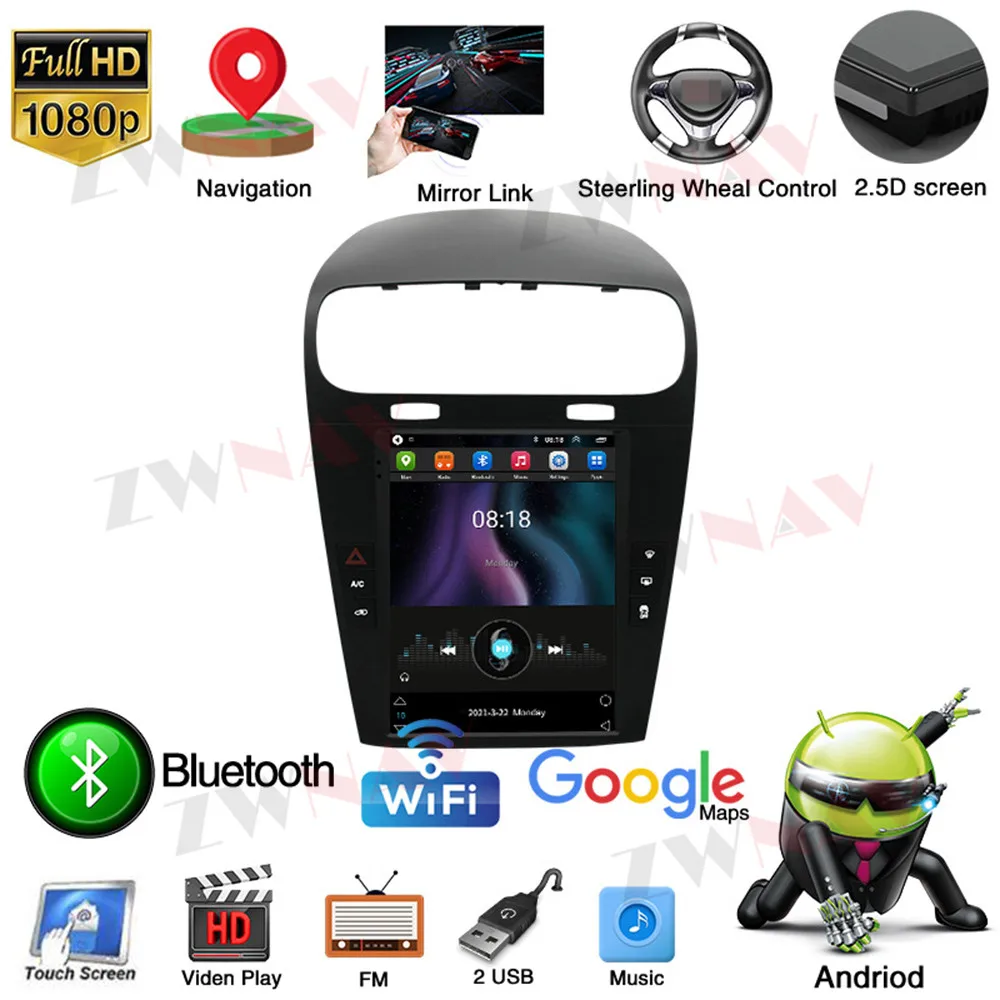 9.7 Inch Android 11 For Dodge Journey 2013 - 2016 Stereo Car Radio Multimedia Video Audio Player Auto DVD GPS Navigation Carplay