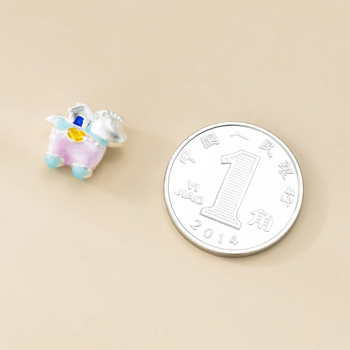 1pc 999 Pure Silver Macaron Color Palette Money Horse Beads 11.5x10x5.7mm 3d DIY Bangles Bracelets Jewelry Silver Spacer Charms