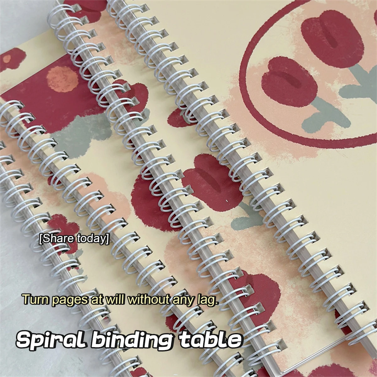 Bobina Ins Notebook para o Estudante, Estudante Notepad, Kawaii Homework Notepads, Material de Papelaria Escolar, A5 Flor, Handy