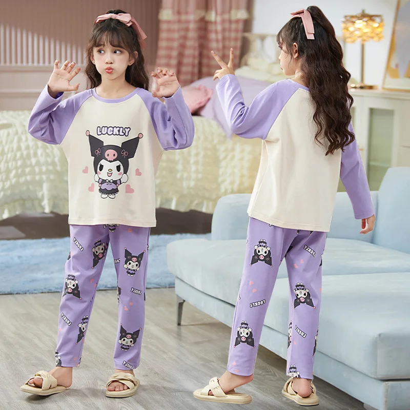 

Cinnamoroll Baby Girls Pajama Sets Soft Round Neck Loose Breathable Gal Print Night Clothes Set Cute Comfortable Homewear Autumn