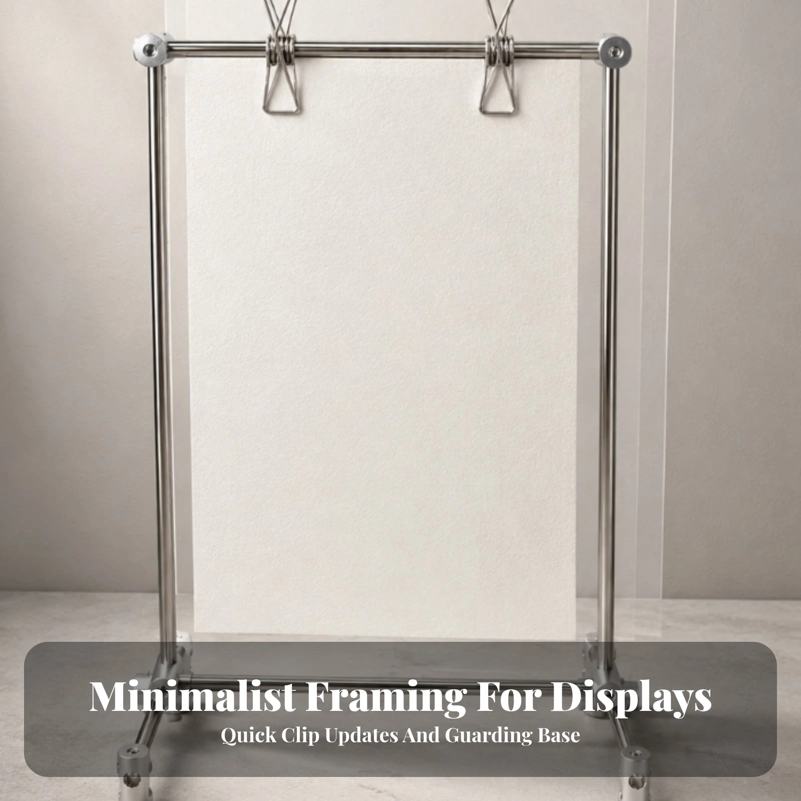 Freestanding Poster Display Stand Easy to Use Stainless Steel Sign Holder Stainless Steel Frame Sign Holder Rust-Resistant