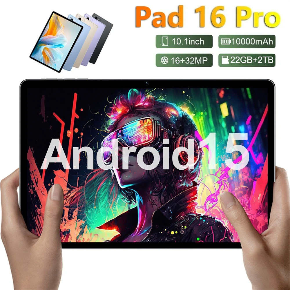 

Новый планшет Pad 16 Pro Android, оригинальный, 22 ГБ + 2 ТБ, глобальная версия, 5G, две SIM-карты, Wi-Fi, 10.1 HD, для детей, в подарок.
