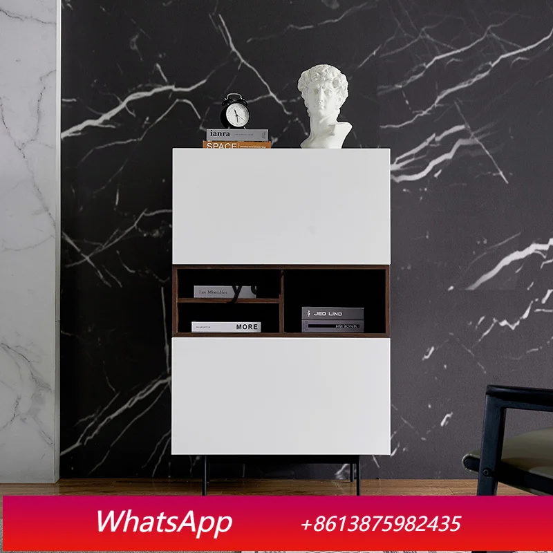 

LHH Modern Light Luxury Simple Style Painted Side Cabinet Locker Entrance Cabinet