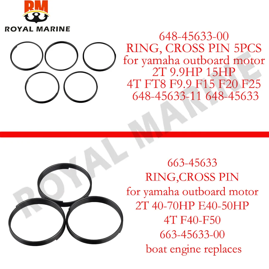 648-45633-00 663-45633-00 RING, CROSS PIN For Yamaha Outboard 2T 9.9-70HP E40-50HP or 4T FT8 F9.9-50 648-45633-11 663-45633