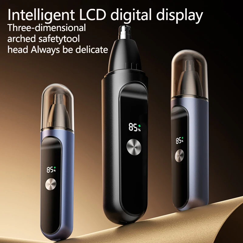 Electric Nose Hair Trimmer Intelligent LED Digital Display With Double-edged Blade Trimmer For Nose