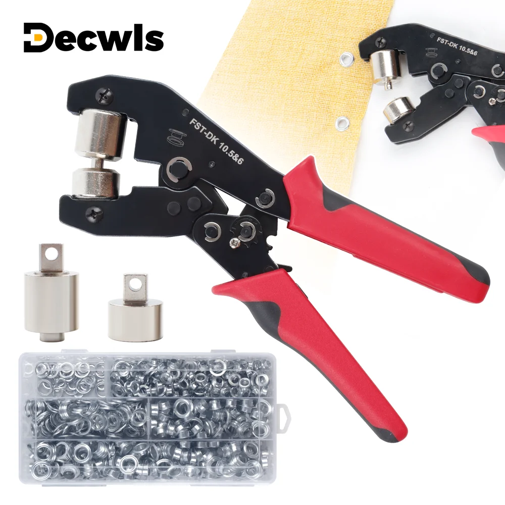 

Набор инструментов для пробивки люверсов, ручные плоскогубцы для пробивки отверстий, ручной инструмент для пробивки люверсов 6/10 мм, домашний ручной пресс для заклепок, с 500 шт. люверсов для брезентовой кожи