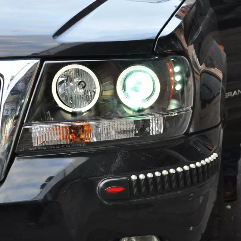 Car Headlights Headlamp Accessories Modified Angel Eyes LED DRL Xenon Head Lamp Head Light For JEEP Grand Cherokee 1999-2004