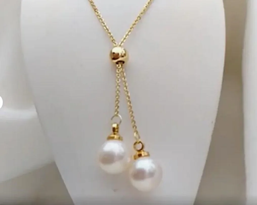 

18" AAAA Round 7-8mm White South Sea Natural Pearl Necklace 14k Gold