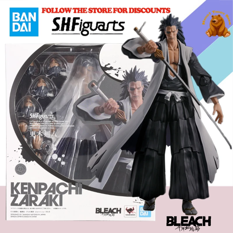 Original Bandai SHF Figuarts Bleach Shf Series Manga Character Zaraki Kenpachi Figurine Model Toy, Gift, and Collectible