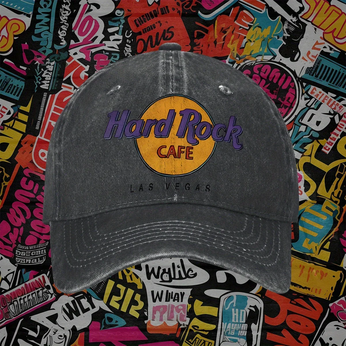 Vtg 90s Hard Cafe Washed cowboy hat Rock Adults Unisex