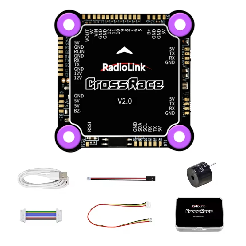 RadioLink CrossRace Flight Controller OSD-Modul Integrierter 12-in-1-Regler und ESC-Telemetrie unterstützt für RC-Drohnen-Bootsauto