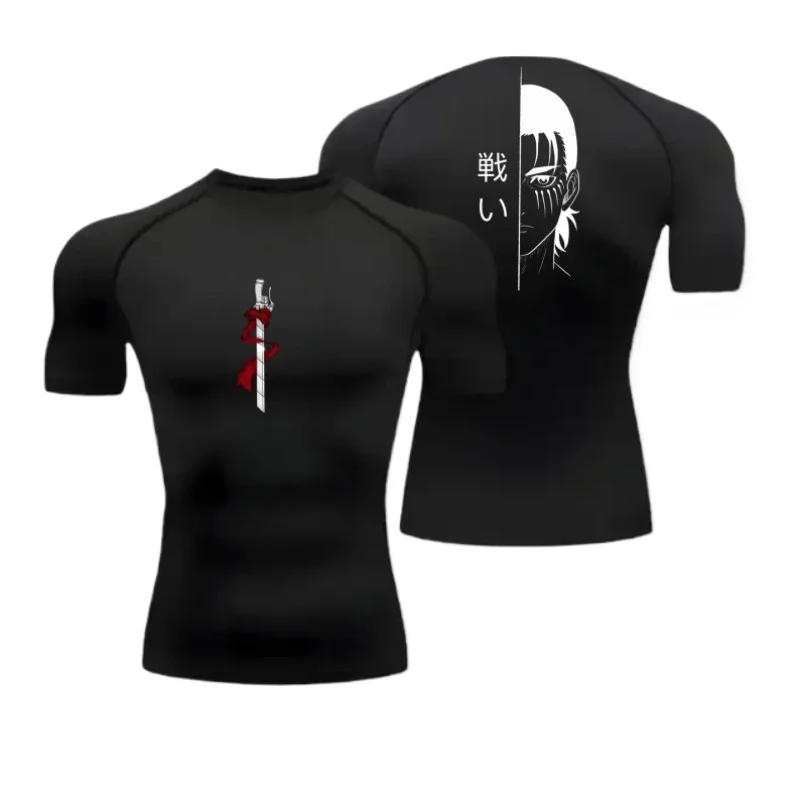 

Men Compression Shirt Sport Quick Drying Gym Cycling T-shirt Fitness Sweatshirt Comfortable Harajuku Sweat Absorbent Elastic Top