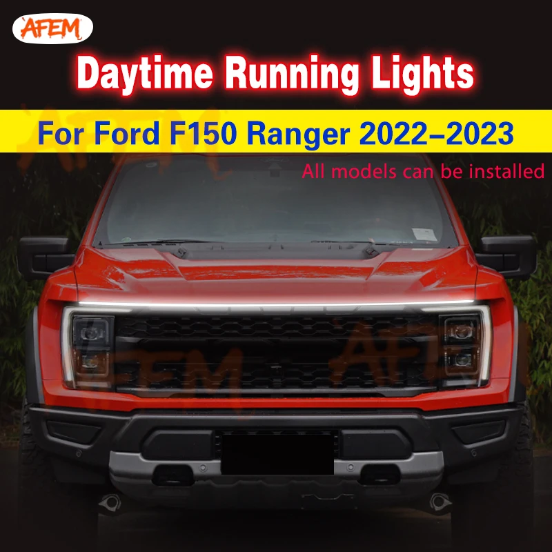 1x For Ford F150 Ranger 2022-2023 Raptor Universal LED Light Car Daytime Running Lights DRL 12V Flexible Decorative Ambient Lamp