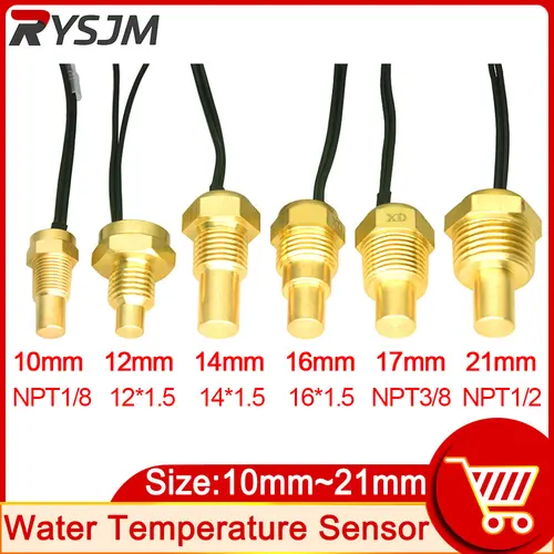 Sensor de temperatura del agua de 12V/24V, emisor de temperatura, enchufe de cabeza de 50K, 10MM, 12MM, 14MM, 16MM para coche, camión, medidor eléctrico NPT 3/8 1/8