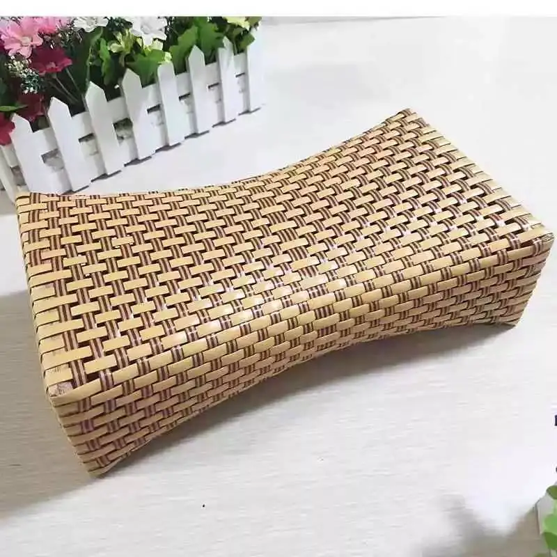 Summer Cool Willa Pillow PE Vine Woven Hollow Bamboo Simulated Weaving Sweat Sauna Air Conditioned Pillow Rectangular Shape
