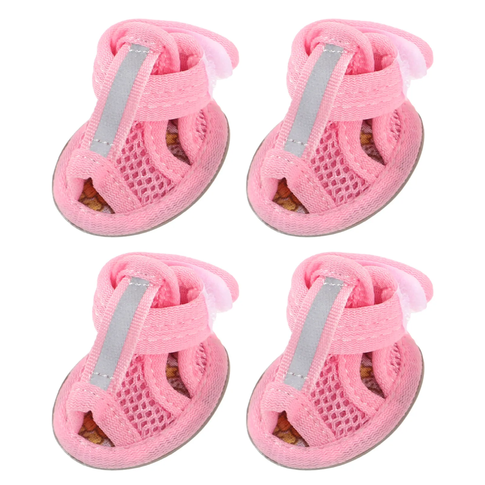 4Pcs Pet Dog Shoes Summer Breathable Mesh Sandals Anti-Slip Flexible Sole Comfortable Cooling for Pavement Deck Beach Size 2