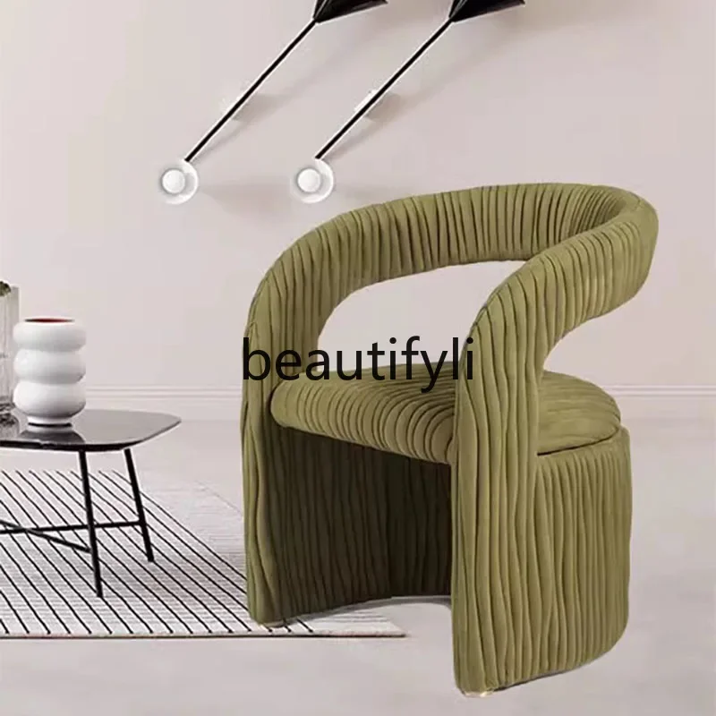 Canapé simples italiano de luxe léger, chaise de lazer moderno, simples et criativo avec accoudoir en cuir