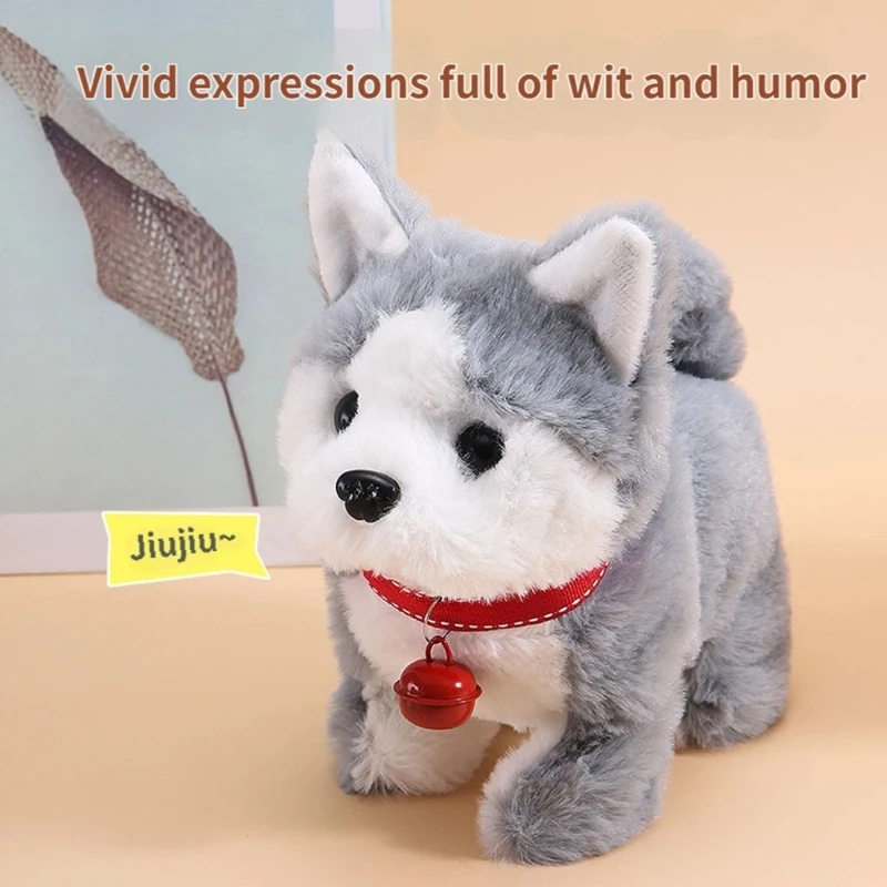 L38E Lovely Electric Robot Dog Toy For Children Realistic Plush Puppy Automatic Voice Commands Safe Fun Interaction Pet Gift