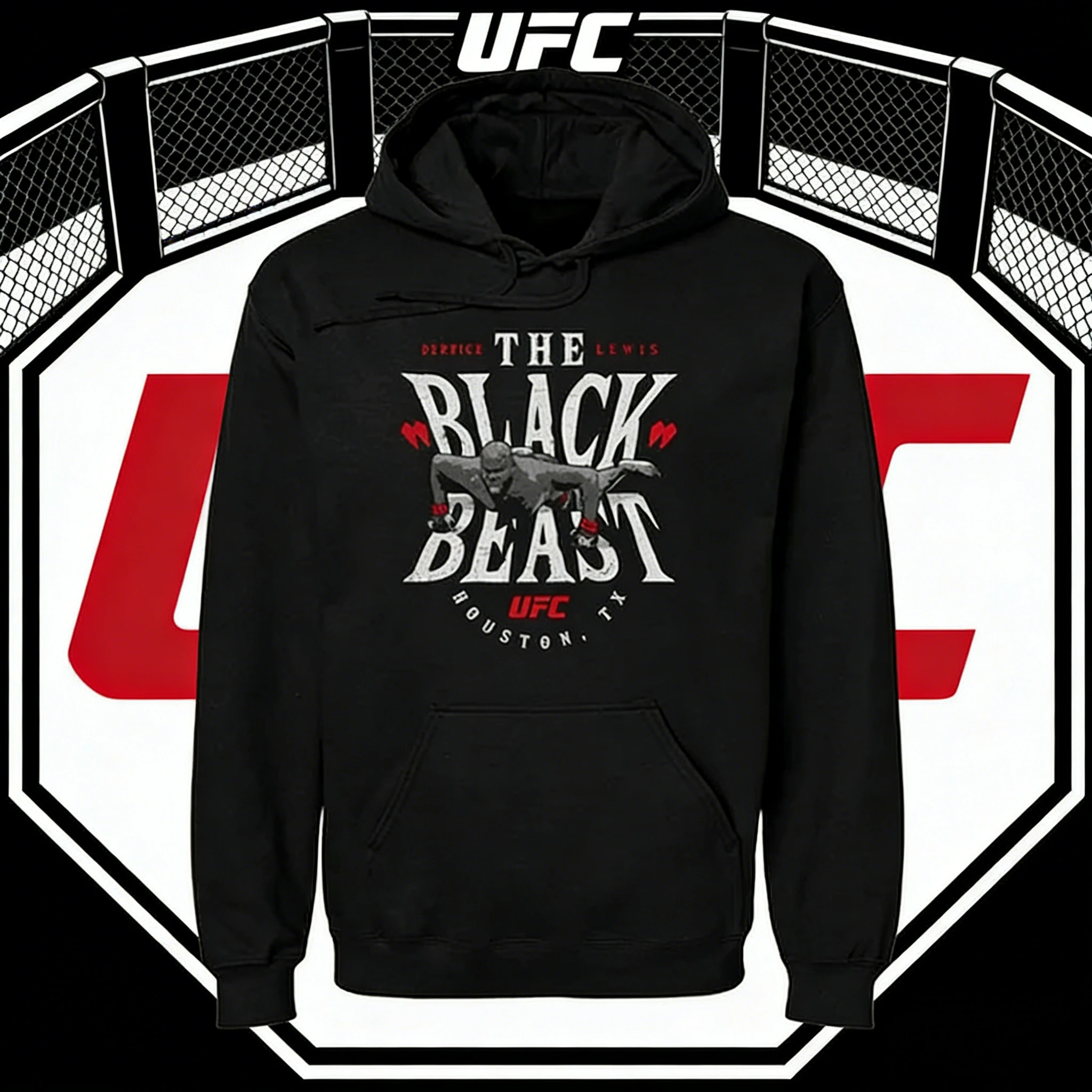 Ufc derrick lewis tema 2025-26 outono/inverno puro algodão 100% impresso casual super david vestido adequado para homens e mulheres