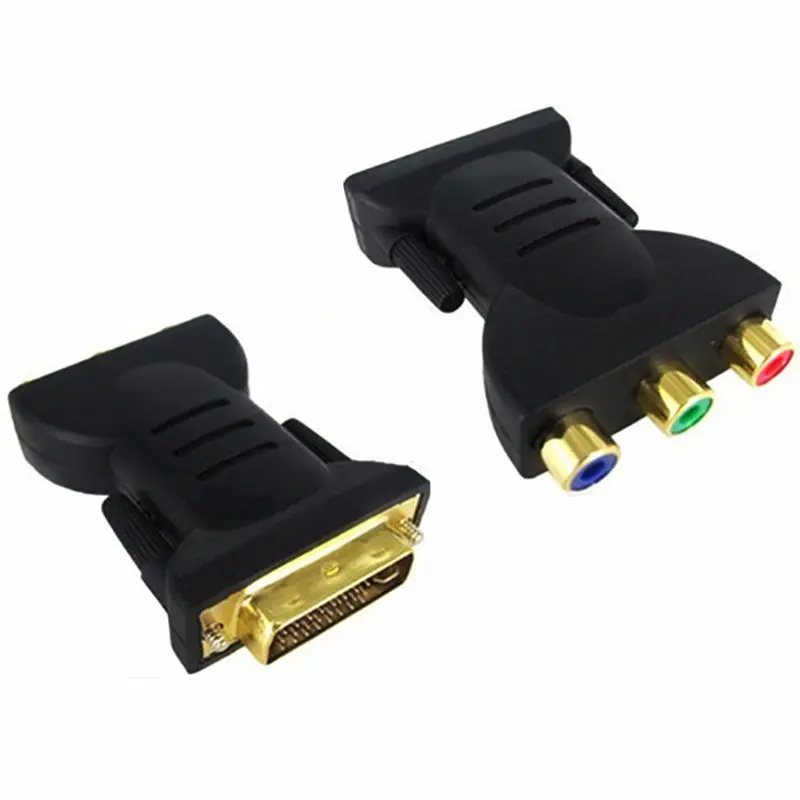 DVI to Color Difference Head DVI 24+5 to AV Gold-Plated Head DVI 24+5 Male to 3RCA Female DVI to Color Difference Component Head