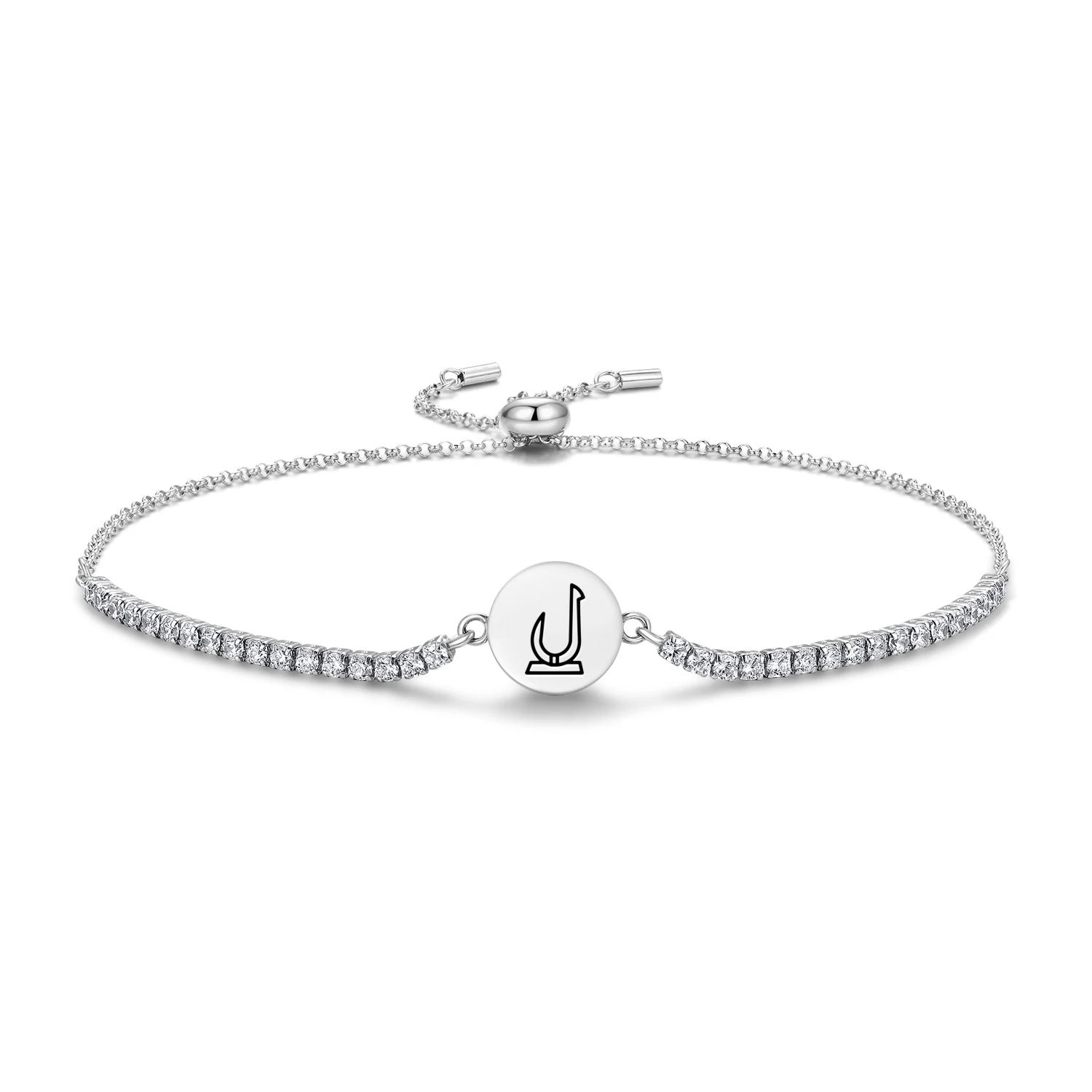 

Easter Island Rapa Nui Mangai Bracelet 925 Sterling Silver Symbol Adjustable Tennis Zircon Chain for Women Jewelry Popular