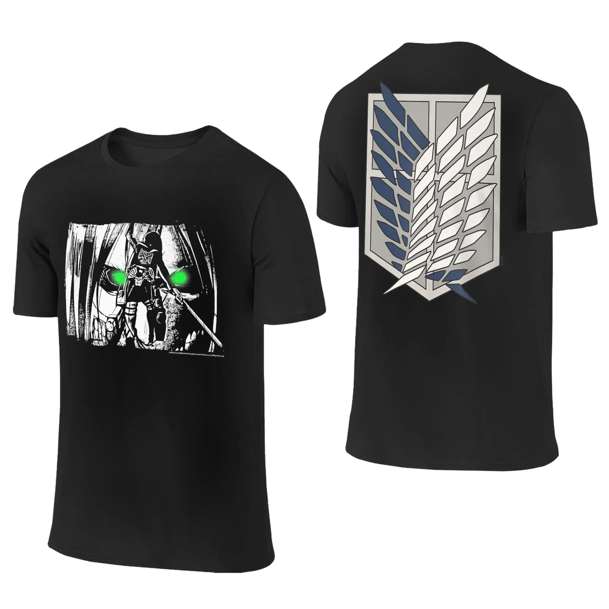 Attack on Titan Scout Regiment Shield AOT Anime Cotton T Shirt For Men T Shirts O Neck Trending Tee Shirt Big Size Clothes