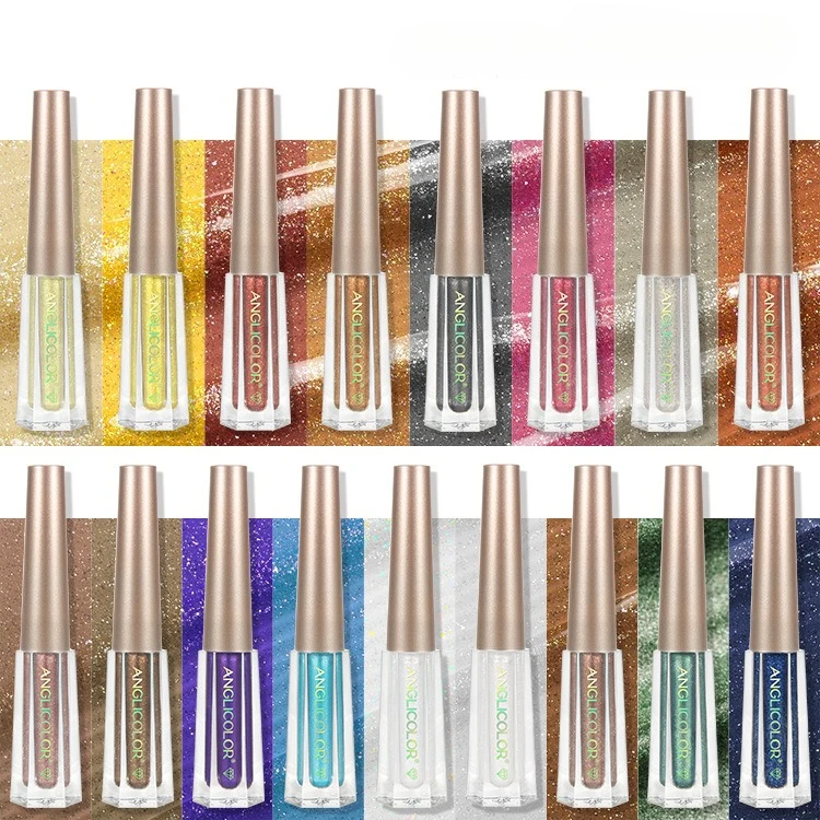 @**ظلال عيون سائلة مكونة من 17 لونًا مع بريق لامع وألماس لامع لمكياج الأداء #6