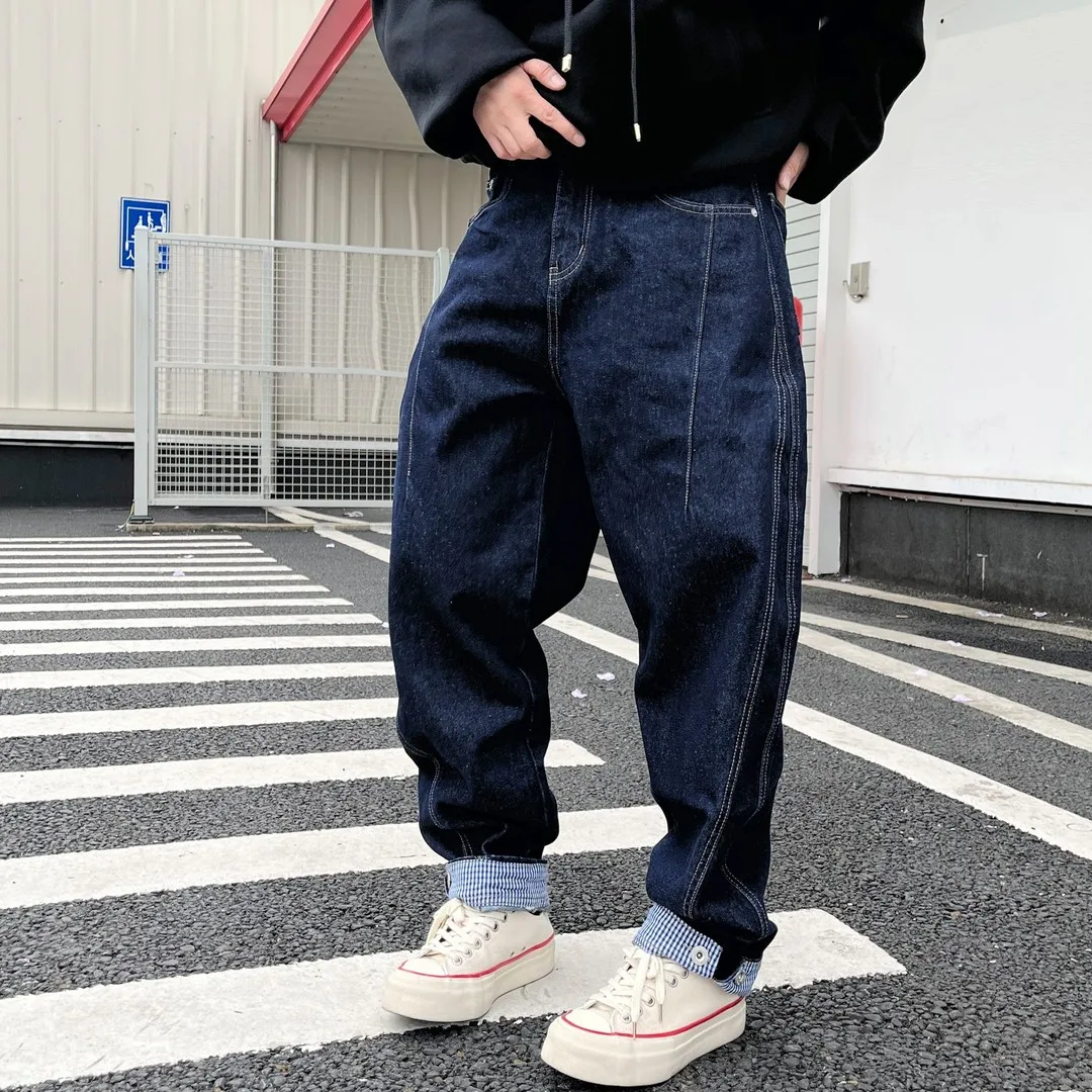 

Ретро джинсы в клетку с эффектом потертости – оригинальные мужские и женские джинсы свободного кроя, удобные, дышащие, не дающие усадку