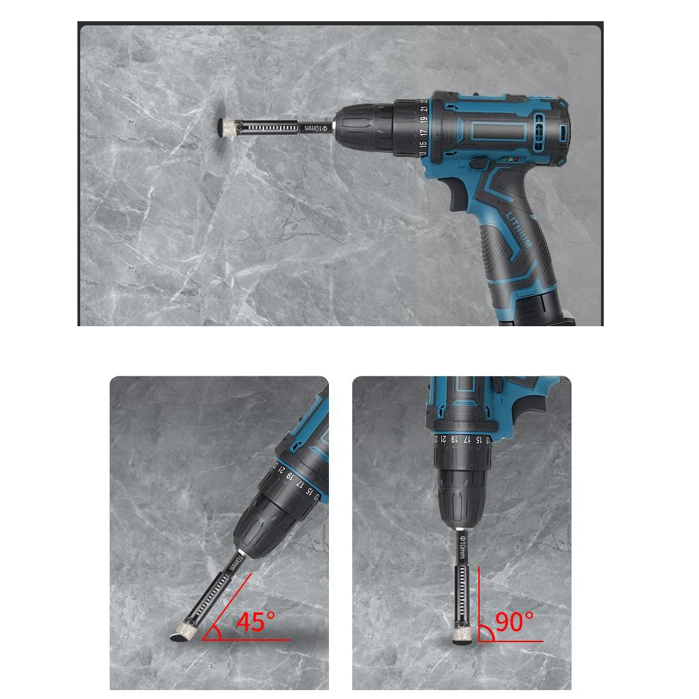2PCS Emery Tipped Dry Drill Bits 6mm 8mm Hex Shank For Porcelain For Tile Ceramics Marble For Granite Glass Concrete Masonry