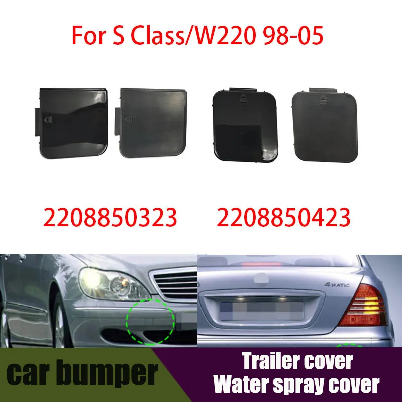 

Car Front rear Bumper Tow Hook Cover Cap Black Accessory For Mercedes Benz W220 S Class 1998-2005 2208850323/0423