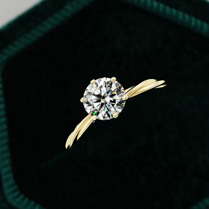 KNB 1CT Real Moissanite diamante retorcido anillos de vid para mujeres Original Plata de Ley 925 joyería de buenos de lujo de alta calidad