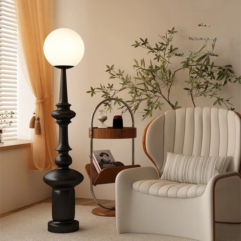 Roman Column Retro Floor Lamp Foot Switch Tricolor Lighting Lamps Living Room Bedroom Bedside LED Lights Room Decoration Light