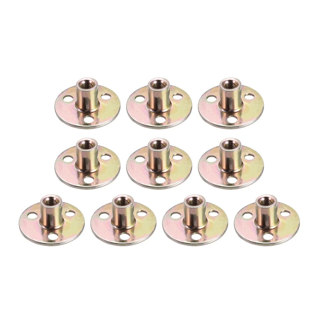 

M6x37x2.5mm Brad Hole Tee Nut Carbon Steel T-Nuts Furniture Hardware Flange Insert Female Thread 10 Pcs