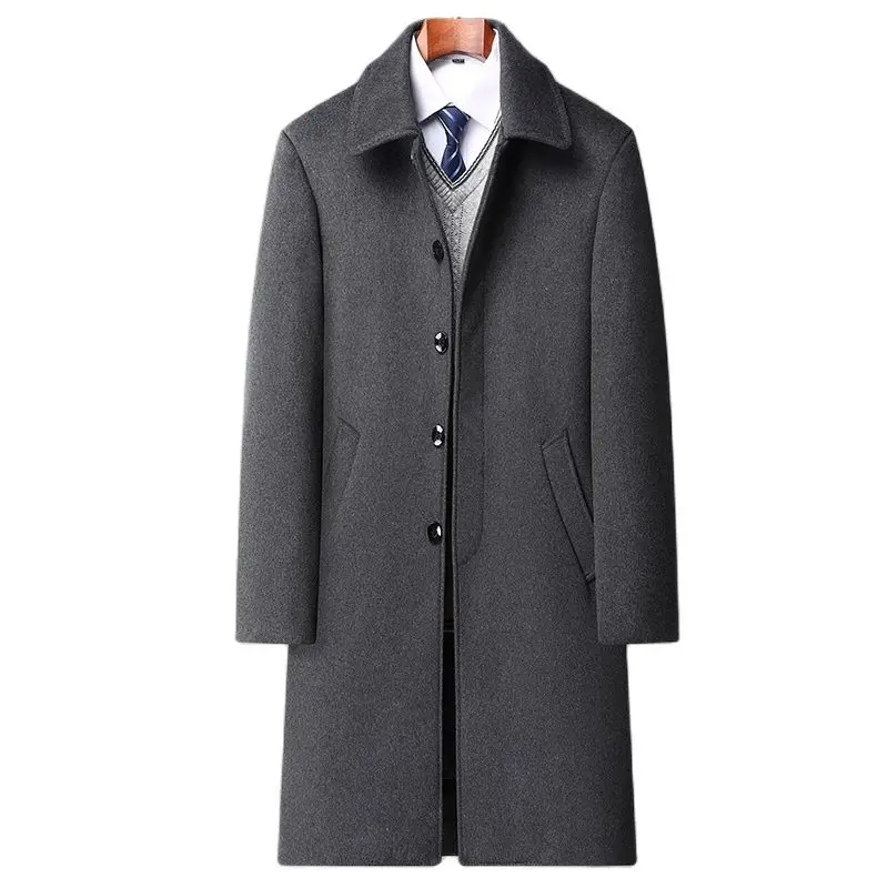 BATMO 2022 new arrival winter duck down wool trench coat men,male jackets ,thick warm overcoat 8832